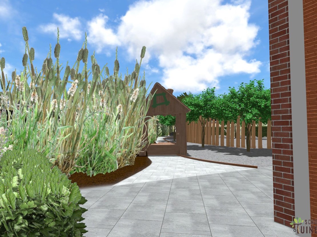 Speelhuis Robinia met hobbelvlonder Speelhuis Robinia met hobbelvlonder